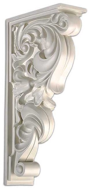 Floral ribbon Corbel 17.3 Inches tall - 90 Degree angel shelf
